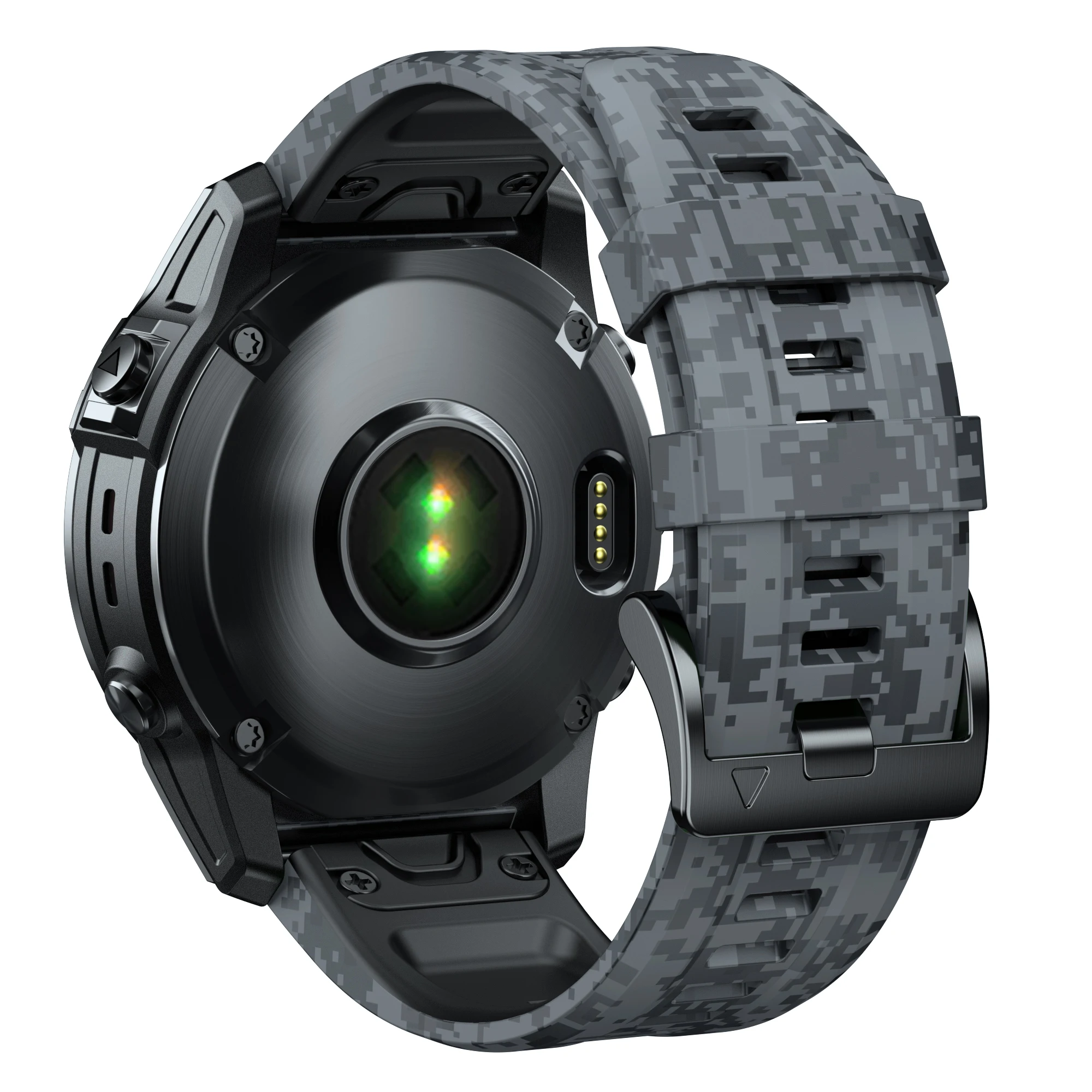 Camouflage Quick Fit Silicone Wristband Strap, 22-26mm