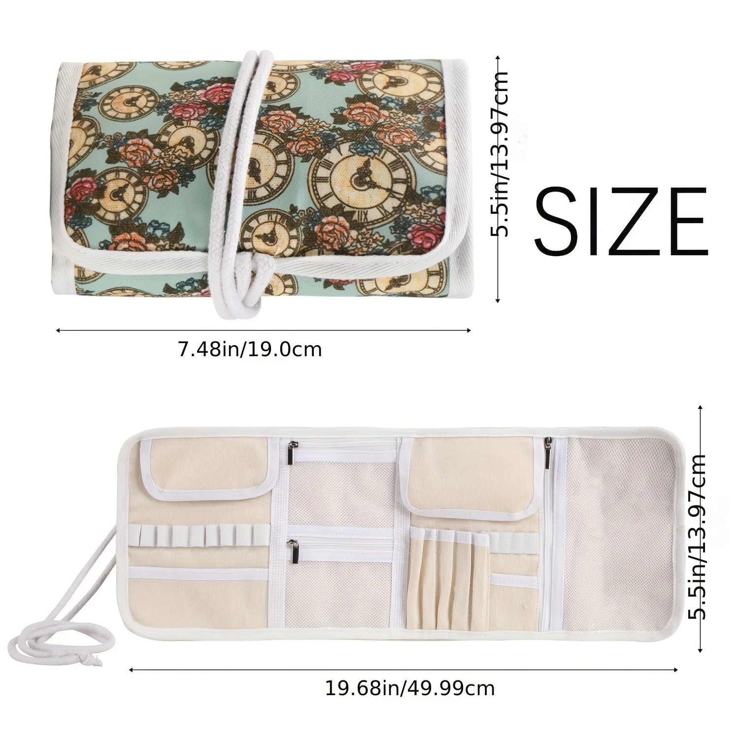 Knitting Tool Organizer DIY Crochet Tool accessories Portable Roll-Up Storage Bag For Crochet Supplies
