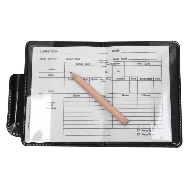 1PC 2PCS 3PCS Football Red And Yellow Card Set Referee Tool With Leather Wallet And Pencil Recording Paper Warning and  Cards 4