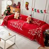 Red Christmas Blanket Sofa Cover Four Seasons Universal Sofa Cover Multifunctional Blanket Christmas Home Decoration Covers 6