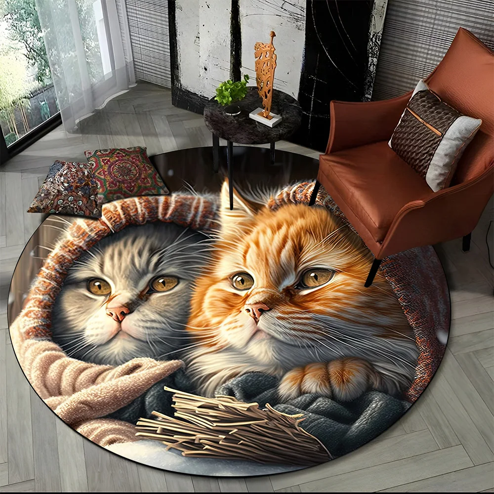 Tapete redondo 3D gato persa, tapete para sala de estar, quarto, decoração de sala de jogos infantil, tapete antiderrapante para animais de estimação, desenho animado de trapo, fofo 22 Sde47a3d4648645fe8c65734816eeee3bt