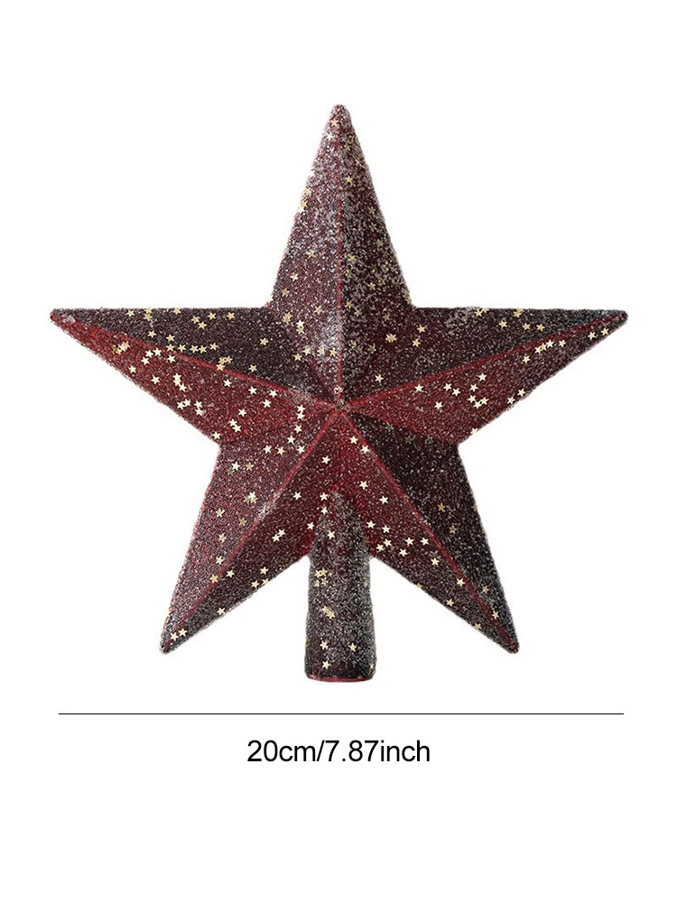 Christmas Tree Topper Star Gold Glitter Iron Red Sliver Stars Merry Christmas Decorations Xmas Tree Ornaments christmas tree decoration christmas star decoration