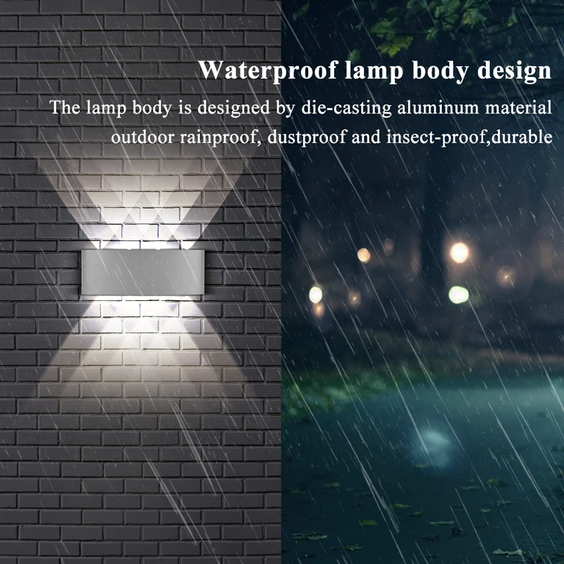 Description Picture 6 of itemLED Wall Light IP65 Waterproof Outdoor Wall Lamps Warm Porch Garden Lighting Bedroom Room Decor Home Fixture Aluminum Lustre