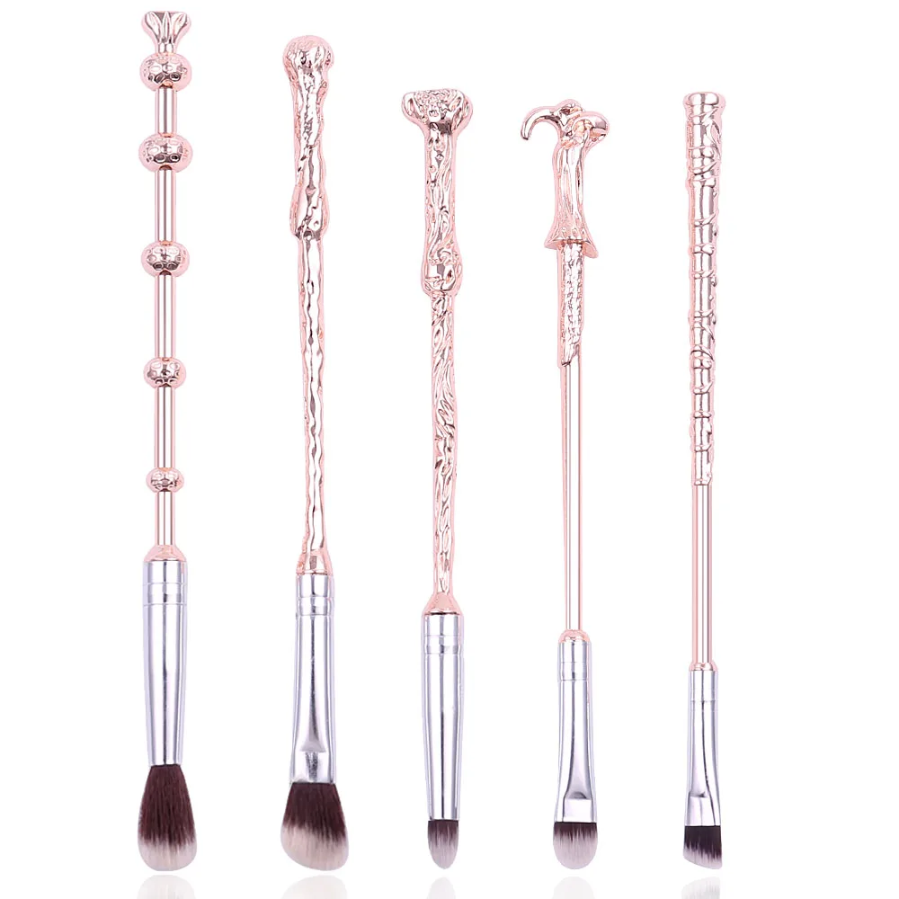 5 Pz/Set Set Di Pennelli Per Trucco Professionale Ispirato Al Film Bacchetta Magica Pennello Per Ombretti Strumento Per Pennelli Per Cosmetici Di Bell