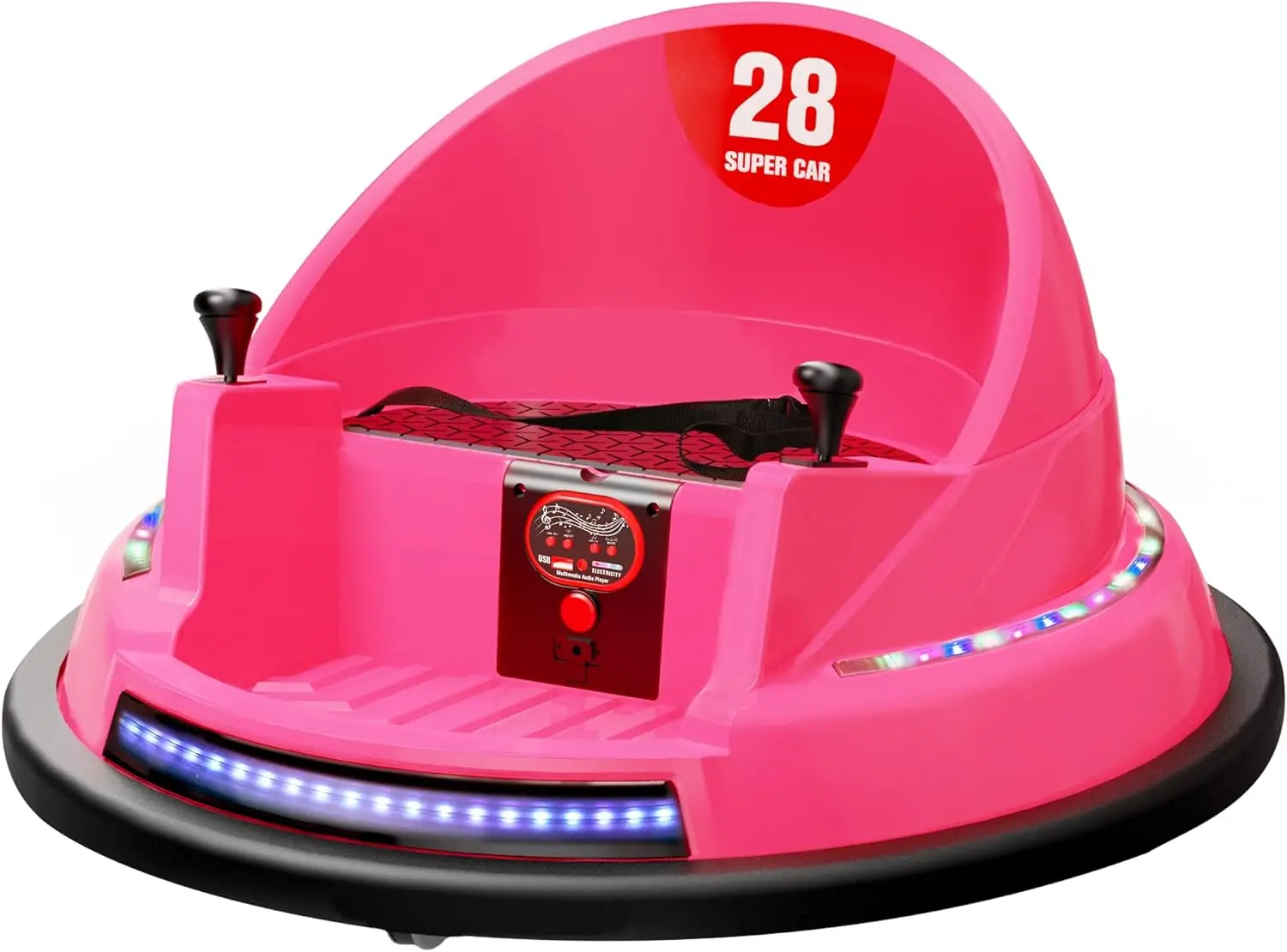 Bumper Car for Toddlers 1-3, 12V Toddler Bumper Car with Remote Control, Safety Certified, Flashing Lights Music & 360 D
