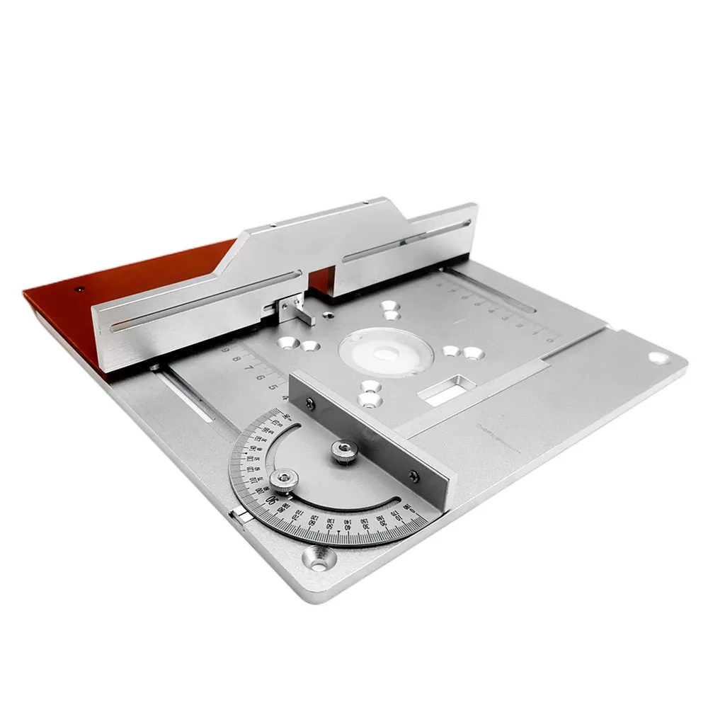 Aluminium router table insert plate with miter gauge guide electric wood milling flip board table saw woodworking workbench woodworking tools router table insert plate