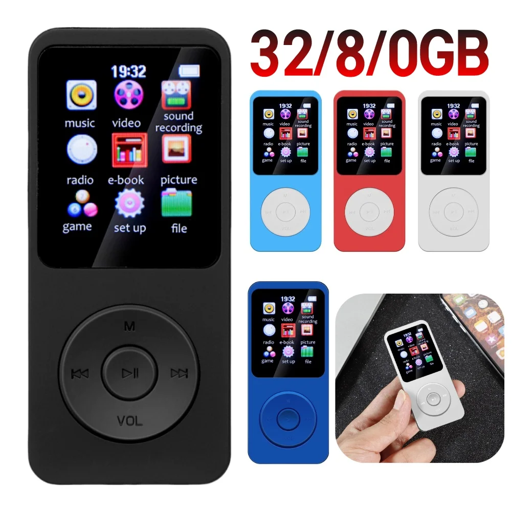 Music Player 1.8 Inch Color Screen MP3 MP4 Music Player Bluetooth-compatible 5.0 E-Book Walkman Suppprt TF Card for Windows 8