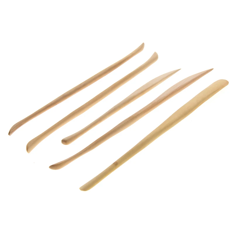 5PCS/set DIY Wooden Clay Sculpture Knife Pottery Modelling Sharpen Modeling Carving Tools
