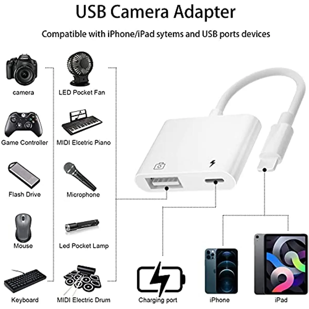 Generic adaptateur cable Transfert OTG iphone Lightning A Usb 3.0