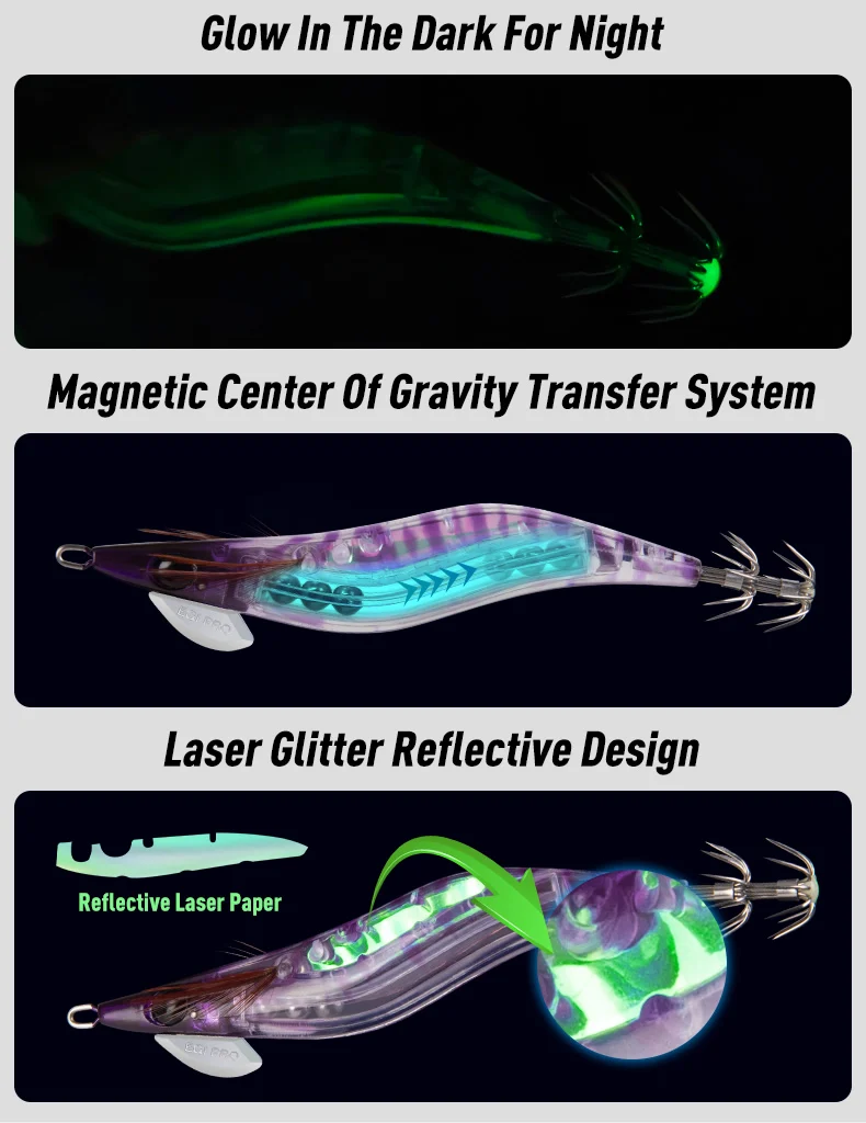 Kingdom Long Casting Luminous EGI Squid Jig 2.5 # 3.0 # 3.5 # 10 g 15,5 g 19,5 g künstlicher Tintenfisch Tintenfisch Oktopus Salzwasserköder – Detail 8