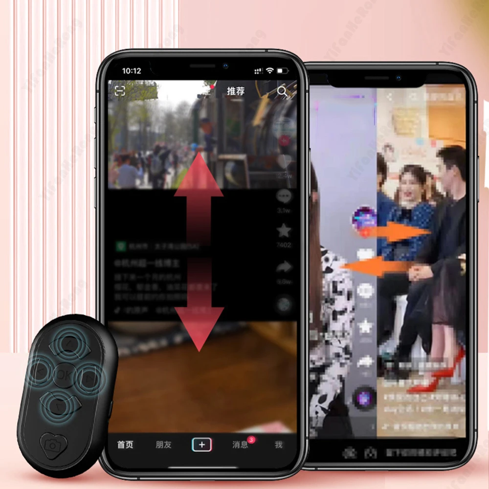 Universal Bluetooth-compatible Remote Controller 6 Buttons Wireless Mobile Phone Selfie Photo Shutter