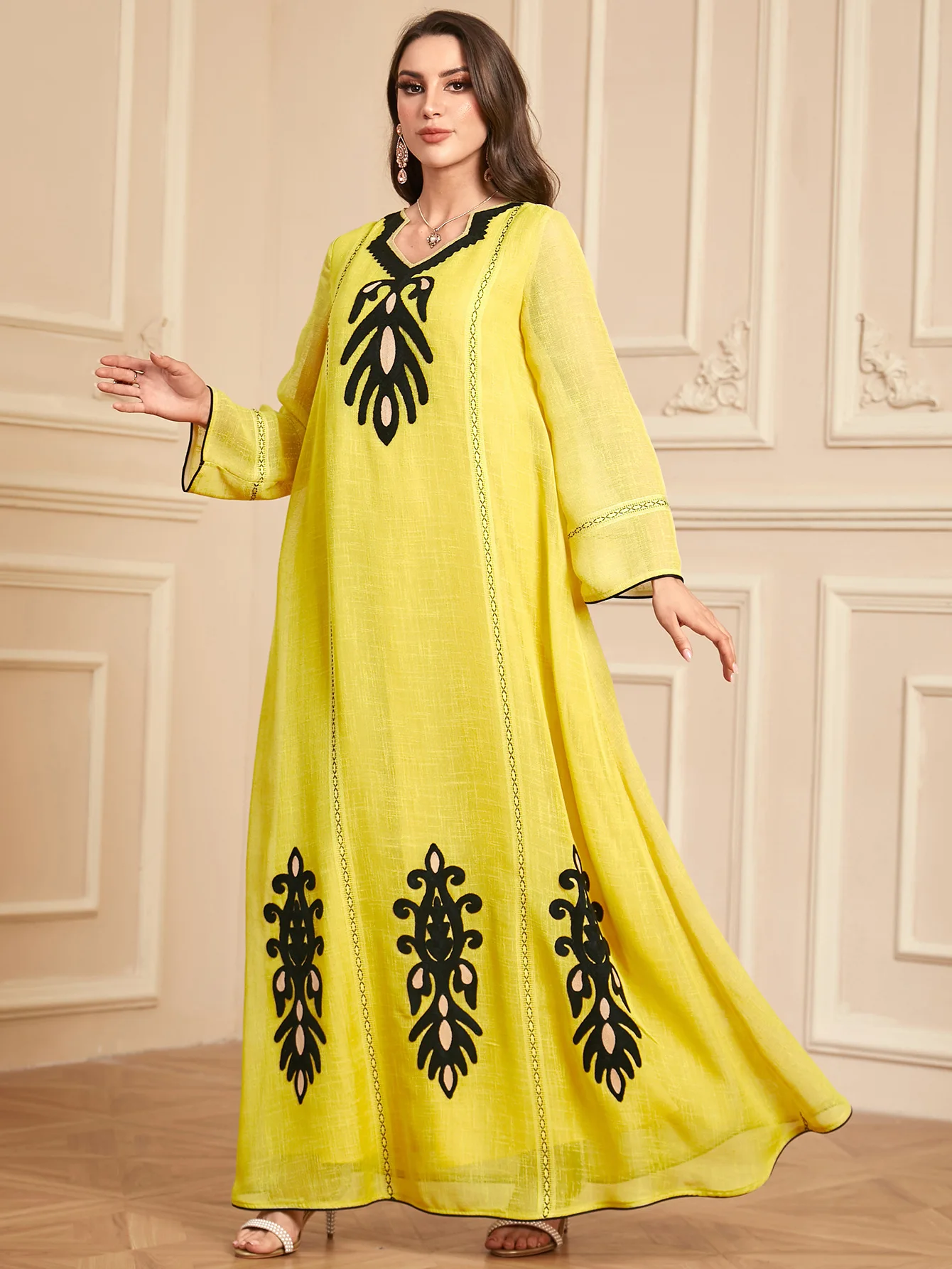 فستان رمضان المغرب المطرز للنساء فساتين الحفلات الإسلامية عبايات جلابية دبي عيد الإسلام فيستدوس السعودية رداء طويل