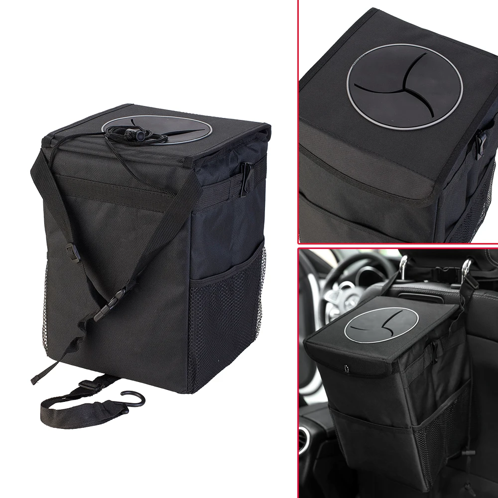 Car Interior Trash Can Multi-Function Passenger Trash Can Storage Box Beverage Cup Holder Storage Box