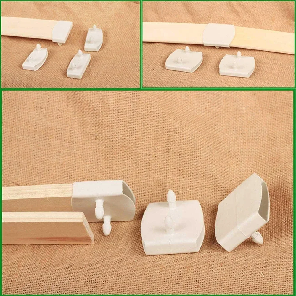 10PCS White Plastic Bed Slat Cover Replacement Center/End Caps for Holding Securing Furniture Frame 53mm&times;9mm (Inside Dimension) furniture frame bed slats connectors