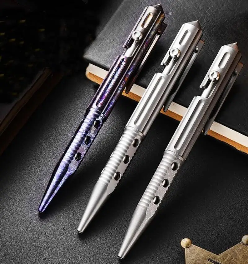 

New 1PC EDC Titanium Pocket Ballpoint Pen Office Signature Student Stationery G2 Refill