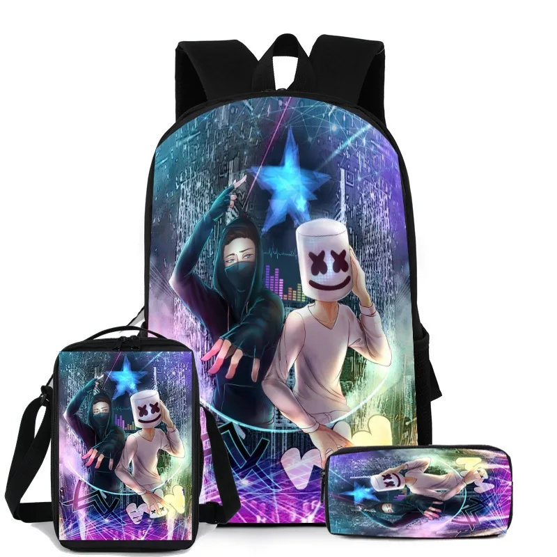 Sac à Dos Marshmello Imprimé 3D - Pour école, Ordinateur Portable 18 Pouces, Unisexe Enfant/ado - Design Tendance Et Confortable - 4