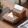 Walnut Wood Tissue Box Commercial Hotel Restaurant Paper Drawer Desktop Square Wooden Box Household Advertising Paper Drawer 2
