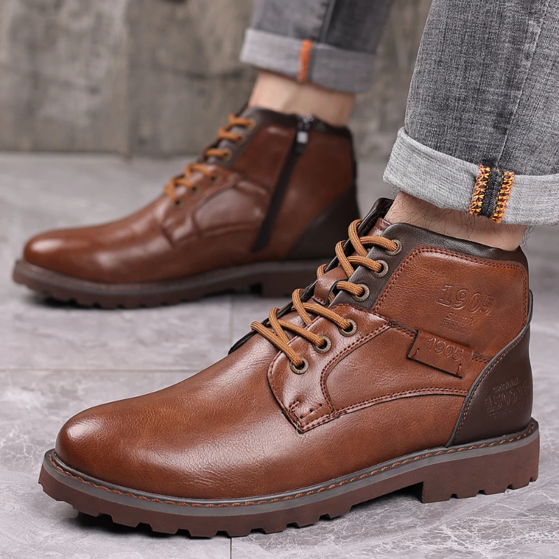 Ankle Boots Leather Boots Hiking Boots Fashion 2018 Handmade Men