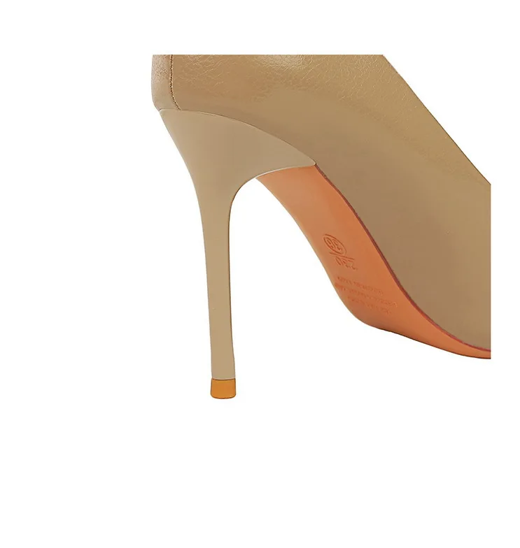 Shoes Metal Pointed Tip Women Pumps Fashion High Heels Ladies Shoes Stilettos Heels Pu Leather Female Pumps New