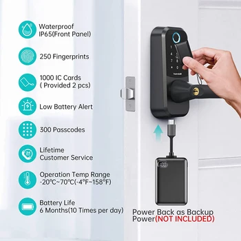 Hornbill Fingerprint Smart Door Lock Bluetooth Digital Electronic Locks Keyless Entry Deadbolt Home Security Protection Handle 6