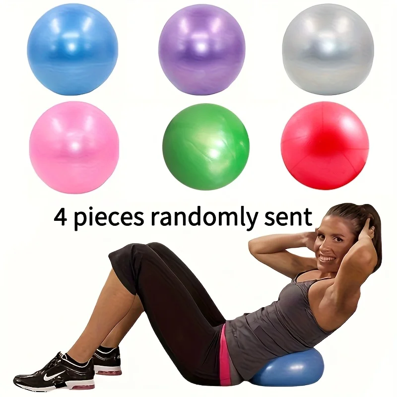 4 כדורי פילאטיס מט לא מחליקים |   אידיאלי לצורת הגוף ואימון איזון חושי, חומר PVC, אוהבי כושר