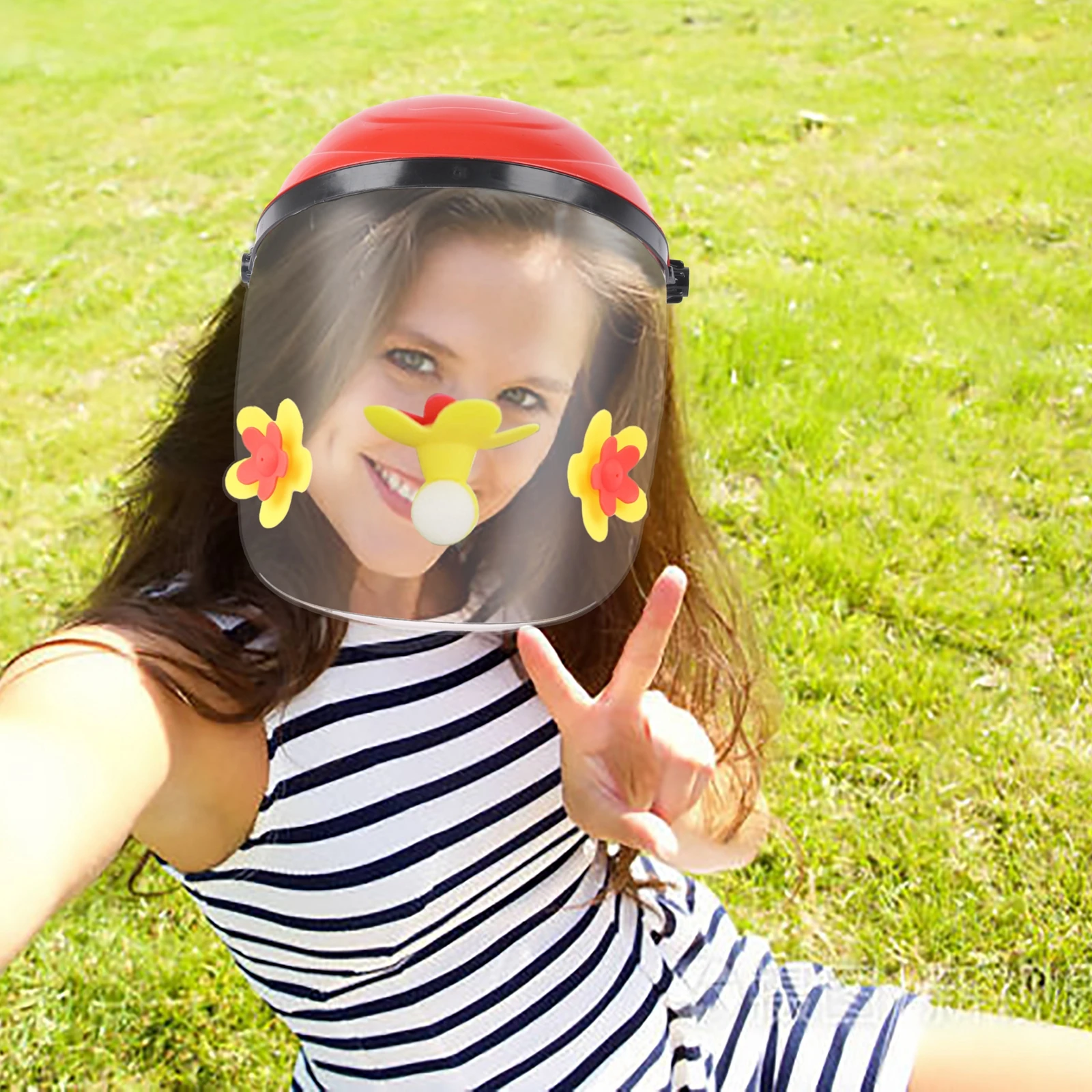 Wearable Hummingbird Feeder Hat Face Cover Hummingbird Feeder for Garden Yard Patio 3 Flowers Hat Adjustable Headband