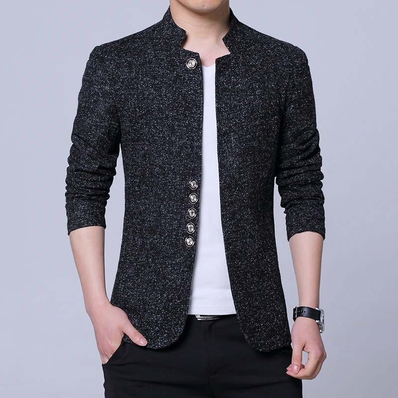 2023 Autumn winter men's casual suit Korean version slim-fit plaid suit jacket plus fleece thickened coat large size single west 2