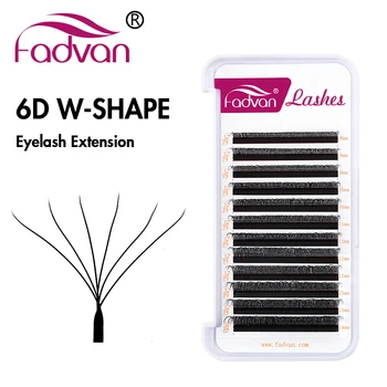 FADVAN 신상 6D - W 모양 속눈썹 연장, 0.07 C/D/L, 8-15mm, 부드럽고 자연스러운 전문 속눈썹