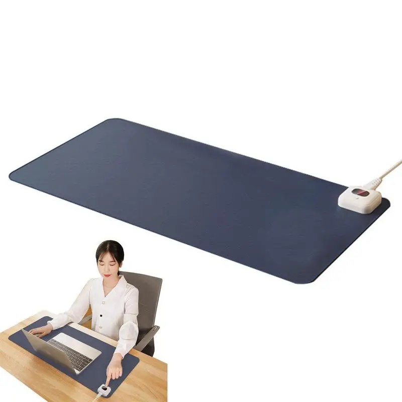 Desk Heating Pad Mouse Pads For Desk 52x26cm Heated Leather Desk Warmer PU Leather Mouse Hand Warme For Computer Keyboard heated desk pad extra large mouse pad safe extended mouse mat comprehensive heating desk writing pad mouse mat for laptop office