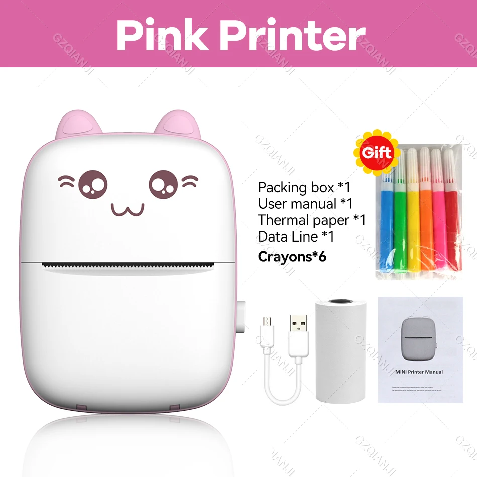 instant smartphone printer Mini Cute Portable Bluetooth4.0 Thermal Photo Printer 203DPI Wireless Mobile Printer For Deberes Chuleta Cumpleanos Regalo mini portable photo printer Printers