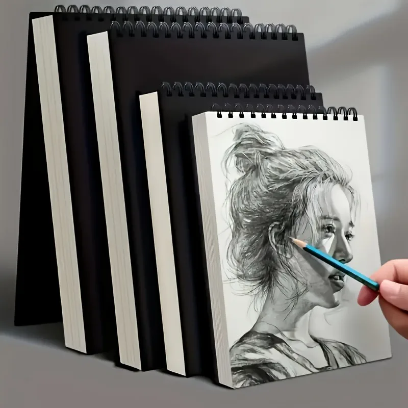 1PC 두꺼운 사각형 스케치북, 그림 그리기용 아트 드로잉 종이 스케치 패드, 나선형 바인딩이 있는 스케치북, 5.82인치 x 4.13인치