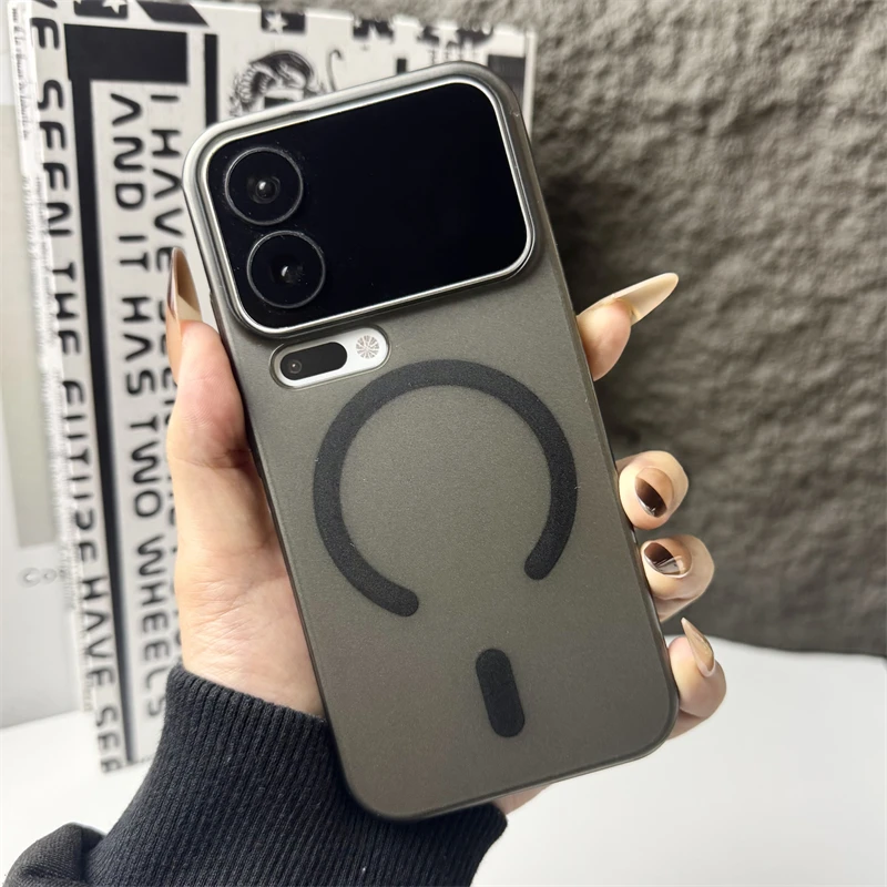 Luxury Ultra Thin Matte Translucent Magnetic Wireless Charging Case