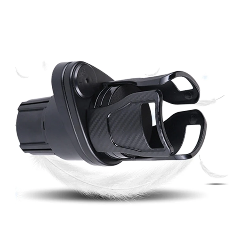 Supporto Portabicchieri Auto 2 In 1 Espandibile E Girevole 360° - Adattatore Universale Per Tazze In ABS, Design Fibra Di Carbonio, Per Auto, SUV E Camion - 6