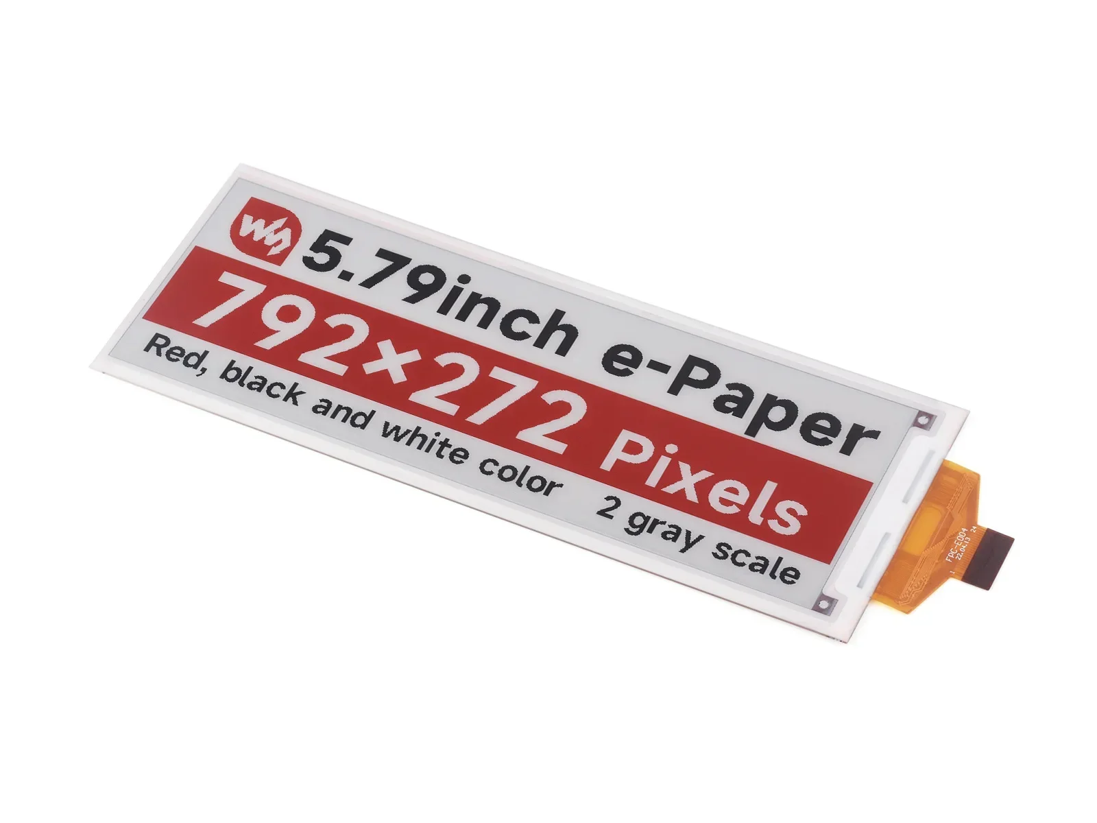 Waveshare 5.79inch E-Paper (B) Raw Display, E-ink Display, 792x272, Red/Black/White, SPI for Raspberry Pi/Jetson Nan