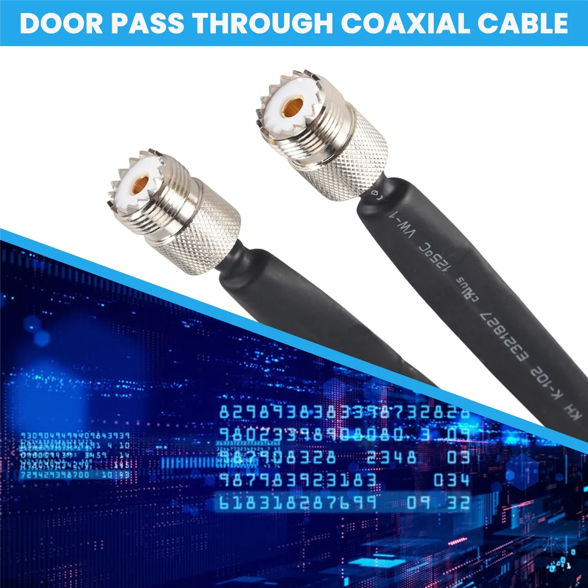 Coaxial Cable Door/Window Pass Through Flat RF Coaxial Cable SO239 UHF Female to UHF Female 50 Ohm RF Coax Pigtail Extension Cord