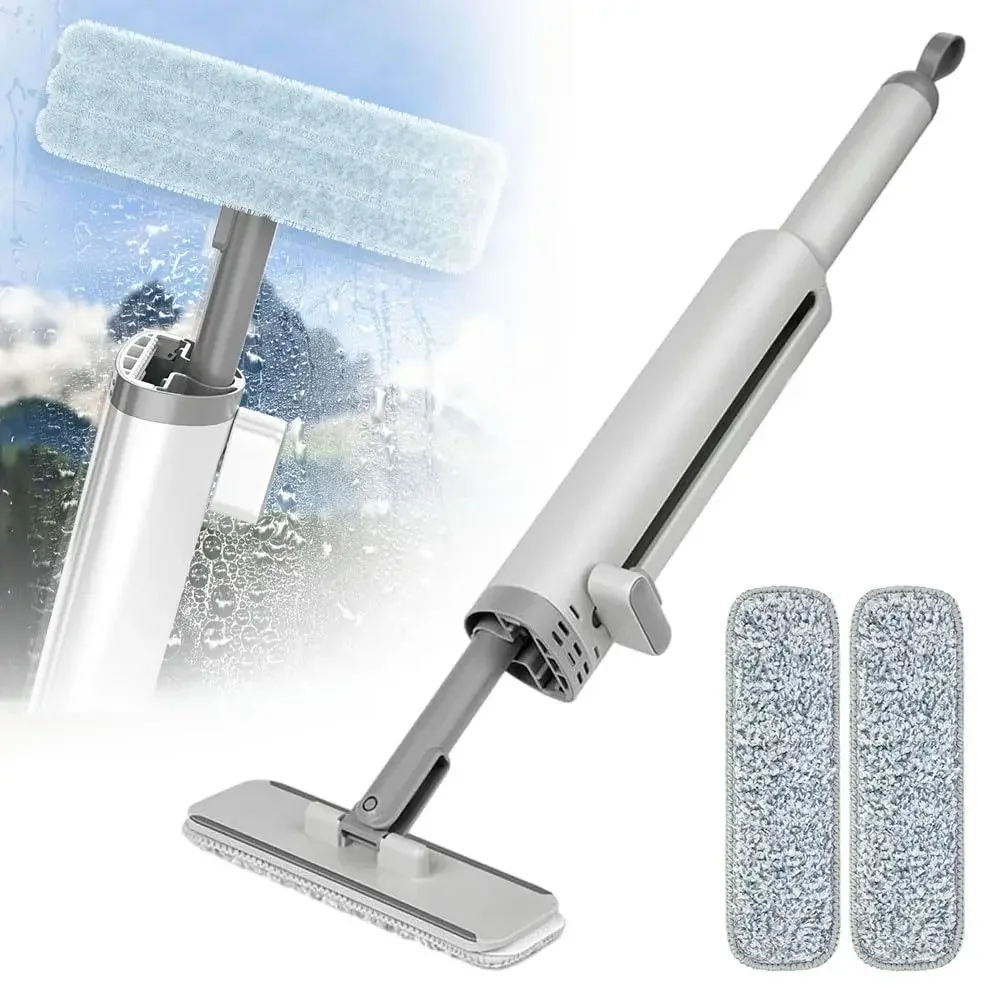 Portable Rotatable Self-Squeeze Mini Mop Mini Mop TPR,Fiber Self Wringing Flat Mop Self-Pressing with Crevice Brush Suede eraser 3
