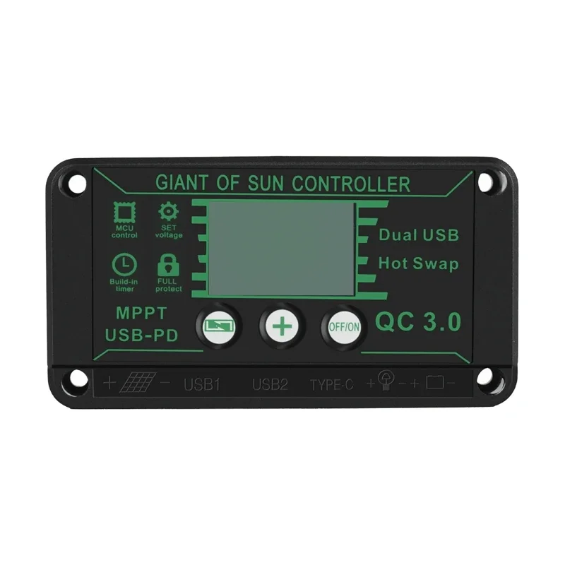 รูปสินค้า แผงควบคุมโซลาร์เซลล์ MPPT 20A ทนน้ำ 12V/24V ชาร์จเร็ว Dual USB