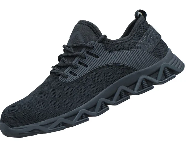 Men Work Shoes Steel Toe Boots Breathable Light Elastic Proof Construction Shoes Men's Wear-resistant Insulating Safety Boots