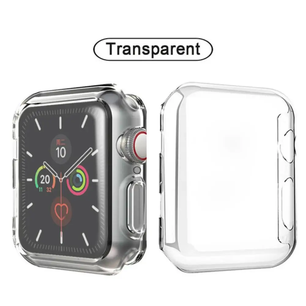 Schlanke, vollständige Hülle für die Apple Watch Serie 8, 7, 6, 5, 4, 3 SE, Silikonhülle für iWatch 44, 40, 41, 45, 38, 4249 mm, transparenter TPU-Displayschutz_voghion.com
