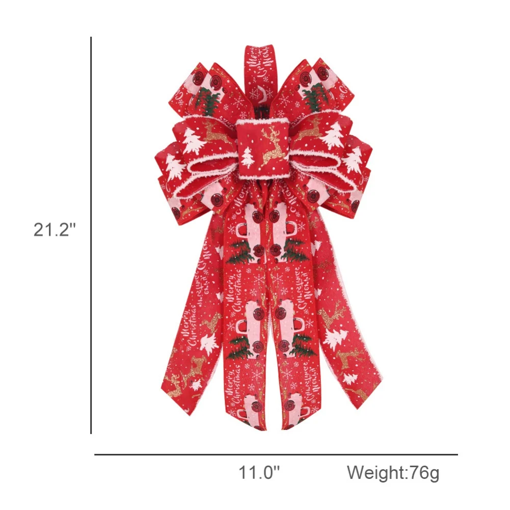 thumbnail image 1 of Christmas Bows Wreath Bow Christmas Tree Bows for New Year Christmas Party Decoration Bow-knot Wall Hanging Ornaments, 1 of 5