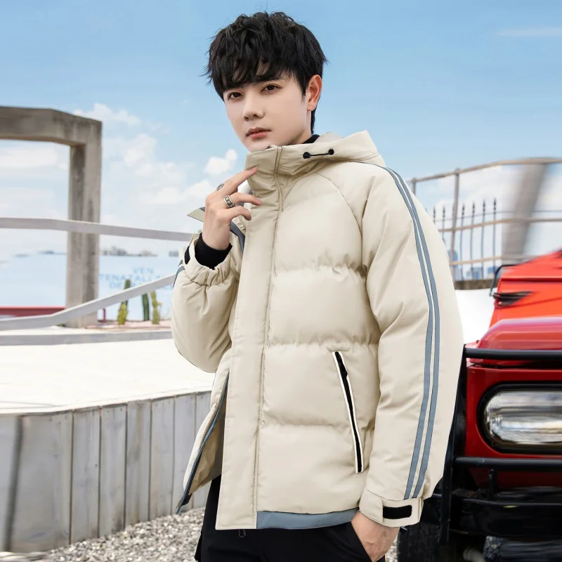 Jackets Men Outerwear Winter Casual Cotton Topcoat Thick Fashion Warm Hooded Clothes Europe America Male Clothing Overcoat Boy