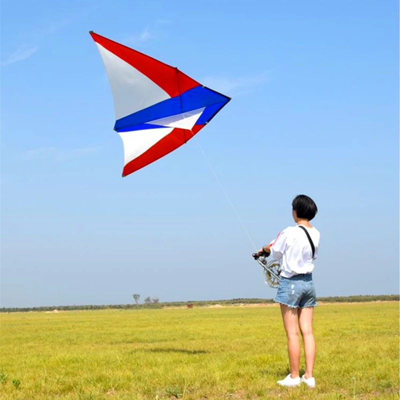 

free shipping breeze wind fly delta kite with kite string reel line chinese kite flying cometa kites for adults weikite factory