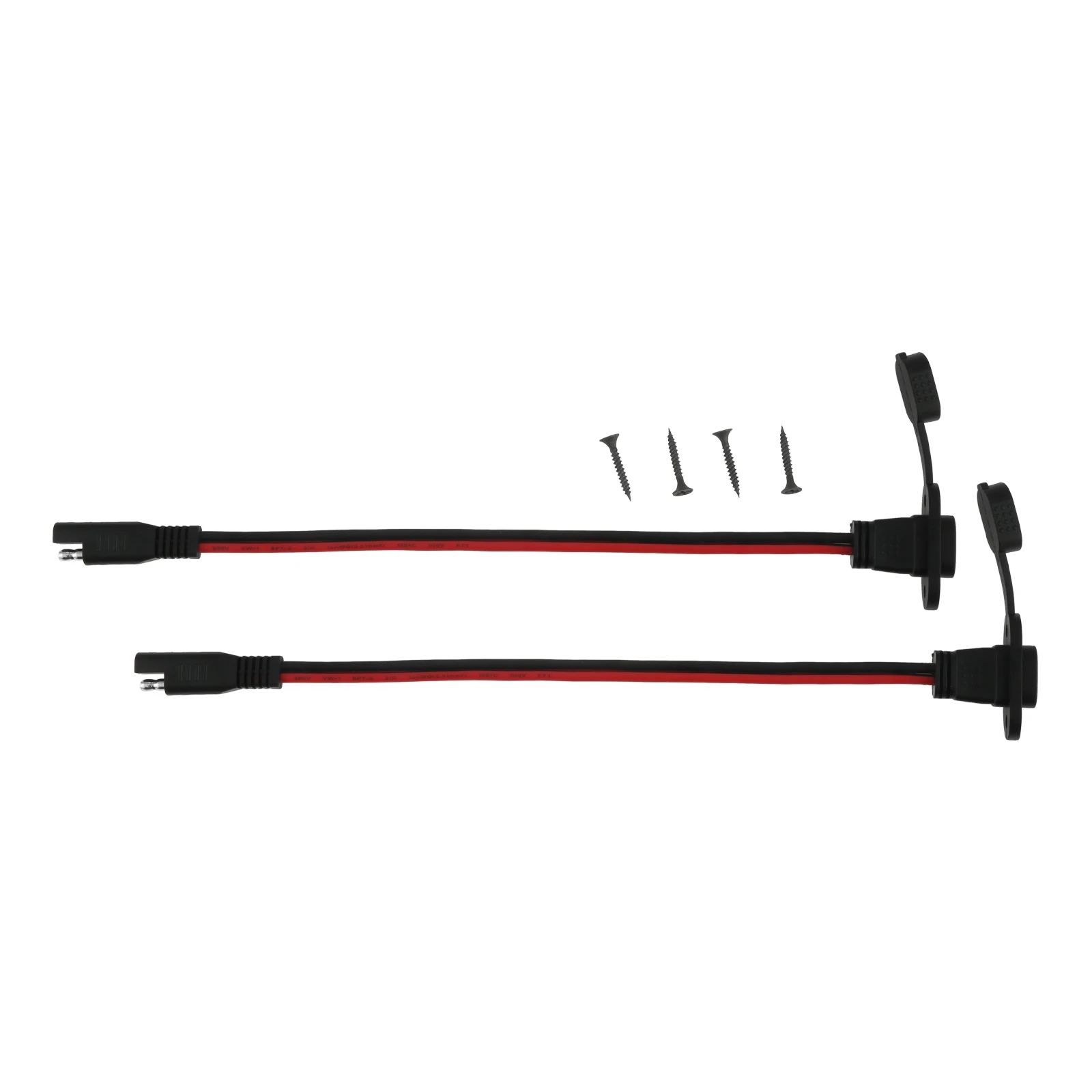 

2pcs Rectangular SAE Power Socket Sidewall Port Connector 12AWG Copper Wire Standard Quick Release Connection Solar Panel RVs