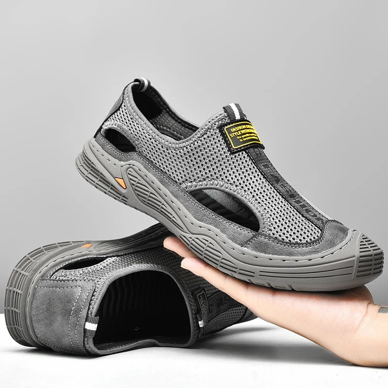 Vīriešu pārgājienu sandales ērtas ikdienas, elpojošas, neslīdošas sporta sandales āra sportam vasaras sporta āra sandales_voghion.com