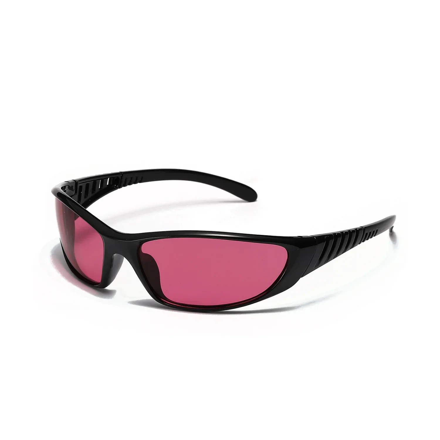 Lunettes De Soleil Y2K Argentées - Cadre Plastique Enveloppant - Lentilles UV400 - Unisexe - Pour Sport, Vélo, Style Rétro - 12