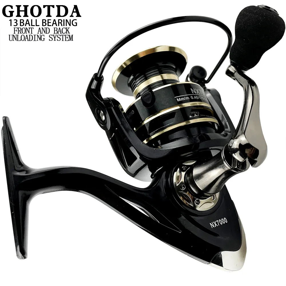 GHOTDA 5.2:1 4.7:1 Fishing Reel 2000 3000 4000 5000 6000 7000 Spinning Fishing  Reel 13BB Saltwater Fishing Reel Wheel