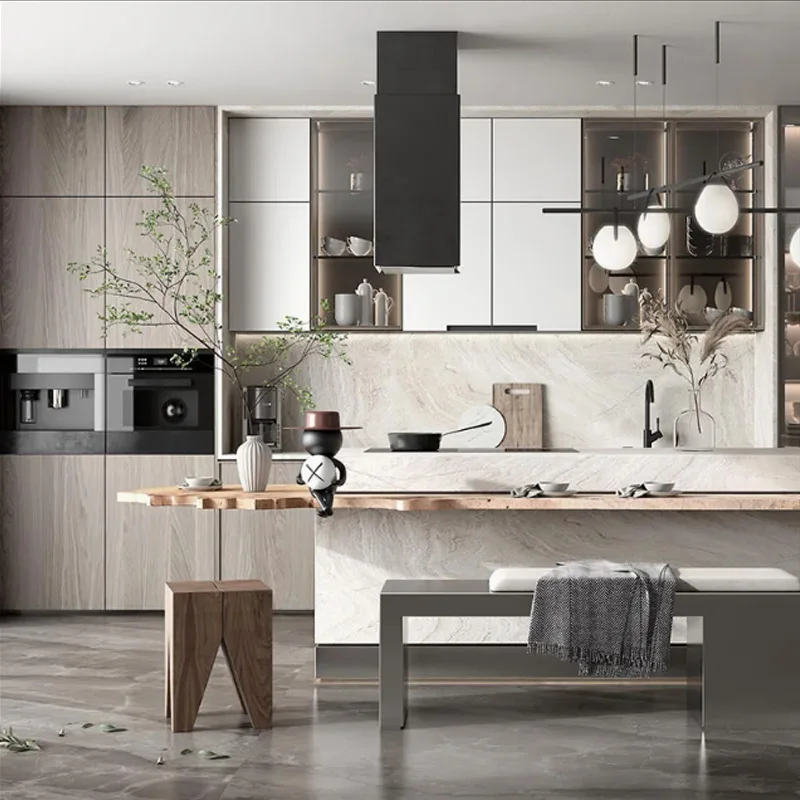 Modern Glossy Modular Kitchen Cabinet Set 3