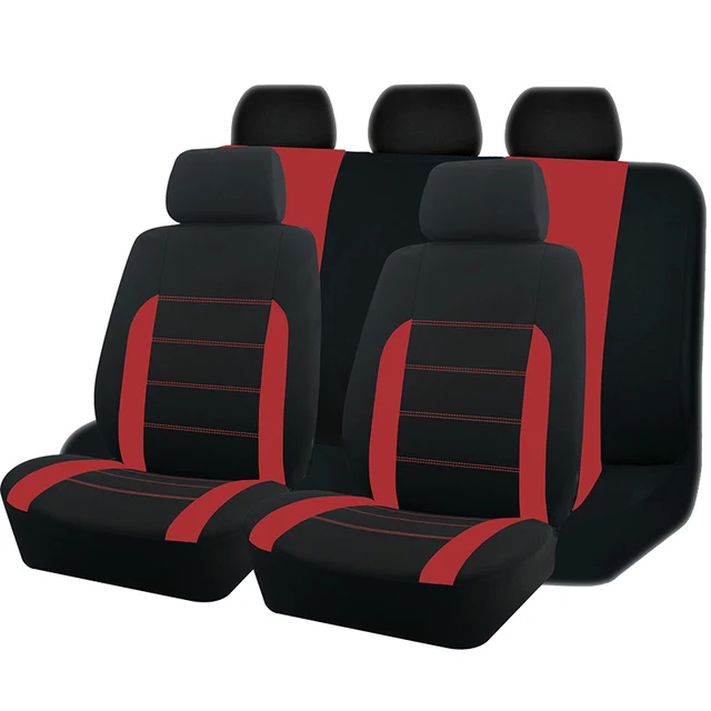 AUTO PLUS 4 stücke/9 stücke Rot/Grau/Blau Universal Polyester Auto Sitz  Deckt Fit Für Die Meisten auto SUV Lkw Van Auto zubehör Innen