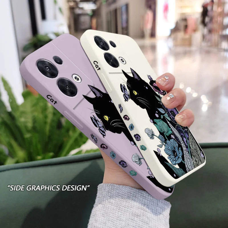 Silicone Soft Cover with Cat Playing Design - Universal Phone Case