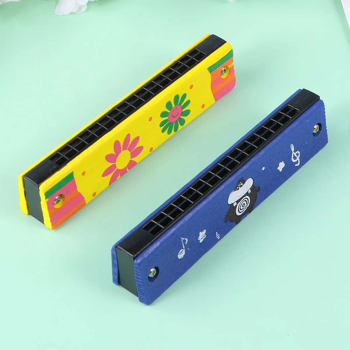 

4 Pcs Harmoniousa16holeharmonicaharmonica16holeharmonicaearlyeducation Kid Kidcraft Playset Mouth Organ Kids Wooden Harp